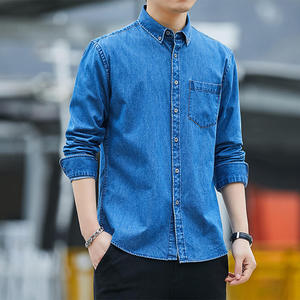 Camisa de Mezclilla de Manga Larga para Hombre, Primavera y Verano, Corte Slim, Estilo Casual - Product Image 3