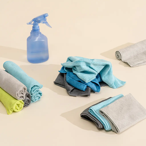 Ensemble de serviettes à main et torchons de cuisine en microfibre - Serviettes de nettoyage pour la maison écologiques, couleur unie, rectangulaires, séchage rapide - Product Image 6