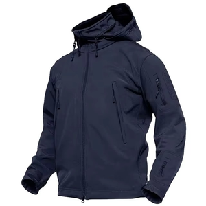 Chaqueta cortavientos transpirable para senderismo, para hombre, color azul marino oscuro, chaqueta táctica con múltiples bolsillos, chaqueta a prueba de viento, ropa exterior para aventuras. - Product Image 6