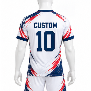 Maillot de football personnalisé pour adulte, ensemble complet, col en V, manches courtes, 100 % polyester, impression par sublimation - Product Image 3