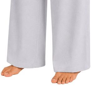 Manufacturer Light Gray And Charcoal Women Long Sleeve <b>Crop</b> <b>Pajama</b> Set Soft Cotton Knit Button Front Wide Leg Lounge Sleepwear - Product Image 3