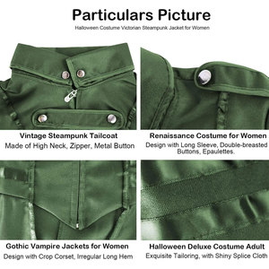 Abrigo Steampunk Medieval para Mujer, Disfraz Vintage de Halloween, Corsé Gótico con Botones, Frac, Uniforme de Esmoquin - Product Image 4