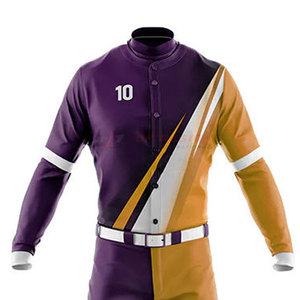 Full Button Sublimated Breathable 100% Polyester Baseball Jerseys Custom Logo Long Sleeves Team Shirts Professional Sportswear - Product Image 4