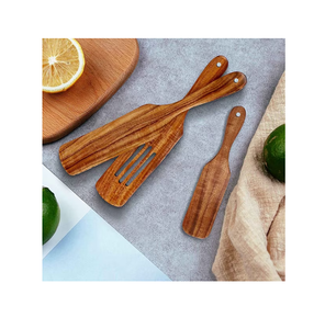 Fouet à pâte naturel résistant à l'humidité, spatules en teck, ustensiles de cuisine couleur bois naturel, prix de gros - Product Image 4
