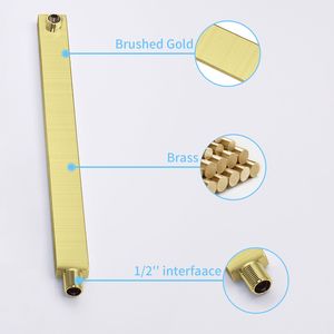 Sistema Doccia a Parete con Soffione a Pioggia da 12 Pollici e Doccetta, Finitura Oro Spazzolato, di Shower Room Accessories - Product Image 5
