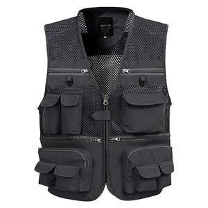 Chaleco Utilitario de Malla para Hombre, Multibolsillos, de Secado Rápido, Transpirable, con Cierre, para Pesca, Caza y Camping - Product Image 1