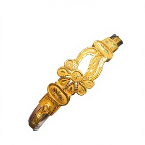 22K <b>Solid</b> <b>Gold</b> <b>Bangle</b> for Women Authentic 916 Yellow <b>Gold</b> Traditional Floral Swirl Bracelet Ethnic Luxury Jewelry Gift - Product Image 2