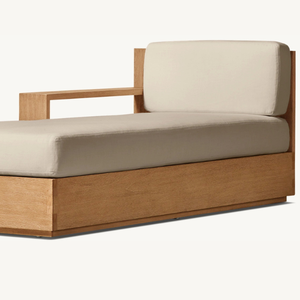 Hot sale sun lounger made of teak wood with soft foam suitable for the beach, strong and good quality - Product Image 5