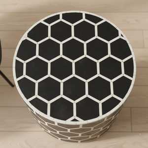 Modern <b>Round</b> Eco-Friendly Bone Inlay <b>Console</b> <b>Table</b> Artisan Crafted Home Decor for Baptism - Product Image 2