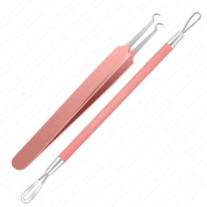 Kit d'extraction des points noirs et de l'acné en acier inoxydable à double extrémité, outils professionnels de nettoyage des pores pour les soins de la peau du visage - Product Image 1
