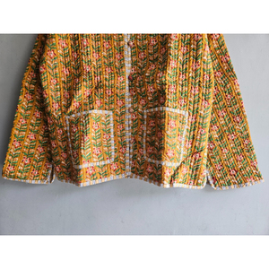 Veste pour femme en coton matelassé à imprimé floral, col en V, manches longues, style Prairie Chic, cadeau pour elle - Product Image 5