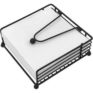 Porte-serviettes carré en fonte noire avec distributeur d'anneaux, décoration de table durable - Product Image 3