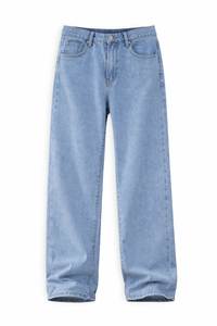 Jeans de Mezclilla Lavados con Efecto Desgastado, de Cintura Alta, Corte Holgado, Largos, con Diseño de Parches en Contraste de Color, Estilo Casual para Mujer, Tela de Algodón para Primavera - Product Image 4