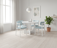 Table basse et ensemble de salle à manger modernes en bois de caoutchouc et chêne, durables et faciles à nettoyer, garantie 1 an, design compact