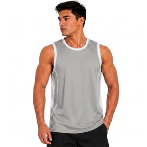 Unisex Gray Sleeveless Crew Neck Mesh Tank <b>Top</b> Moisture Wicking Athletic Vest 100% Polyester Custom Team Name All Seasons Fit - Product Image 1