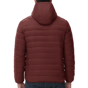 ARTIZ INTERNATIONAL Custom Knitted Solid <b>Men</b> Puffer Jacket Lightweight Water-Resistant Windproof Hooded Zipper Closure - Product Image 4