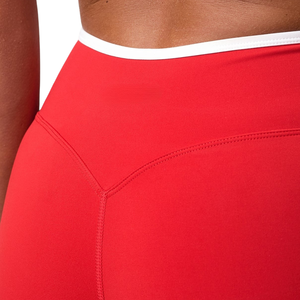 Shorts d'entraînement taille haute pour femme, respirants, séchage rapide, contraste rouge, pour la gym, le fitness, la course et l'entraînement - Product Image 5