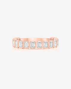 Anillos Apilables de Eternidad con Diamantes Cultivados en Laboratorio con Corte Esmeralda, Engaste de Bisel, Oro Sólido de 14K y 18K Personalizado, Anillos de Boda, Precio de Fábrica al por Mayor - Product Image 5