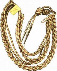 Aiguillette de Alta Calidad para Uniforme Blanco General, Cordón Metálico Trenzado con Puntas Plateadas, Textil para el Hogar Personalizado - Product Image 1