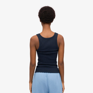 Débardeur côtelé à col rond pour femme 100 % coton respirant séchage rapide écologique anti-boulochage style hip-hop court uni décontracté - Product Image 3
