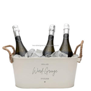 Ferme fêtes événements décoration boissons refroidisseur baignoire corde poignées métal Champagne vin refroidisseur grand seau à glace étanche - Product Image 1
