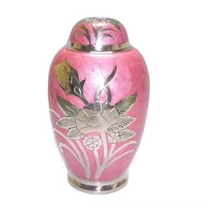 Elegante Urna Funeraria de Metal Roja y Dorada, Diseño Clásico, Duradera y Hermosa para Conmemorar a Seres Queridos, Hecha a Mano - Product Image 4