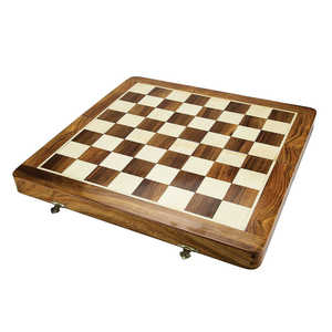 Jeu d'échecs pliant en bois artisanal de luxe, échiquier classique en bois massif, vente en gros, jeu de société vintage personnalisé - Product Image 1