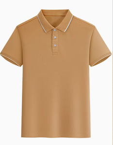 T-shirt pour homme avec logo personnalisé, manches courtes, tricoté, décontracté, boutonné devant, coupe classique, coton et élasthanne, 320g, séchage rapide - Product Image 1