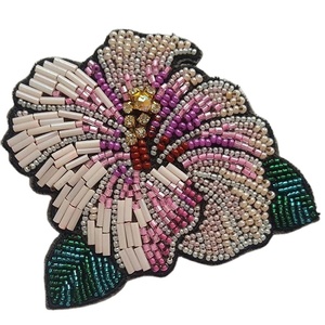 Beaded Floral <b>Table</b> Runner Unique Ivory Green Flower Design Handmade Embroidery placemat for Drinkware Artisan Beaded <b>Table</b> <b>Mat</b> - Product Image 6