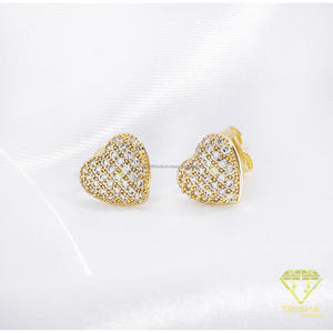 Pendientes de Plata de Ley 925 con Moissanita en Forma de Diamante, Joyería de Lujo Brillante de Primera Calidad para Minoristas - Product Image 3