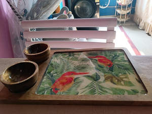 Plato para servir de madera natural de diseño rústico moderno al por mayor, platos impresos esmaltados de la mejor calidad, tamaño personalizado para uso doméstico por FWE - Product Image 2