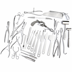 Juego de instrumentos ortopédicos de acero inoxidable Clase II: Calibrador de profundidad ósea, Cureta, Cincel, Raspador, Elevador y Martillo - Product Image 5
