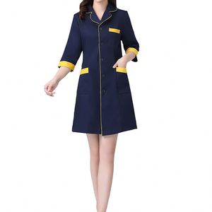 Long Sleeve White Collar Lab Coat Hospital <b>Doctor</b> Nurse Uniform Healthcare Professional White Lab Coat for Medical Staff - Product Image 3