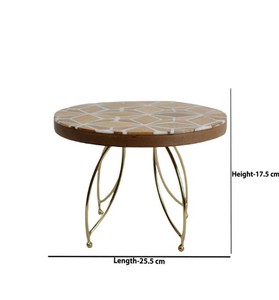 Premium Wooden <b>Cake</b> Display <b>Stand</b> with Decorative Gold Metal Base – Luxury Pedestal <b>Stand</b> for Dessert & Gifting - Product Image 3