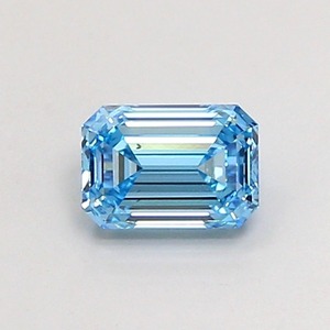 เพชรแล็บโกรว์ทรงเหลี่ยมมรกตสีน้ำเงินสดใส น้ำหนัก 0.85 กะรัต ความสะอาดระดับ VS2 ขัดเงาอย่างดี พรีเมียม CVD อัญมณีหรูหราสำหรับเครื่องประดับ - Product Image 1