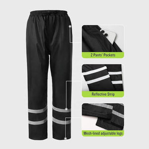 Traje Impermeable de Alta Visibilidad Industrial, Chaqueta y Pantalones con Recubrimiento de PU Oxford, para Trabajo al Aire Libre - Product Image 1