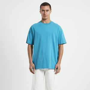Camiseta de Manga Corta para Hombre, Talla Grande, Color Sólido, Cuello Redondo, Tejido de Punto, Corte Casual, 100% Algodón Jersey - Product Image 1