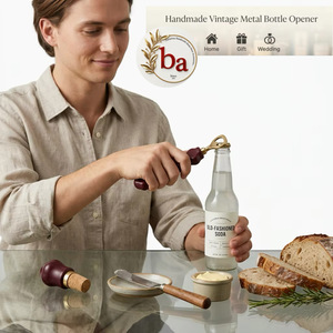 Ba Luxury <b>Vintage</b> Eco-Friendly Resin Brass Wine Stopper and <b>Bottle</b> Opener Set 1pc Bar Accessories - Product Image 5