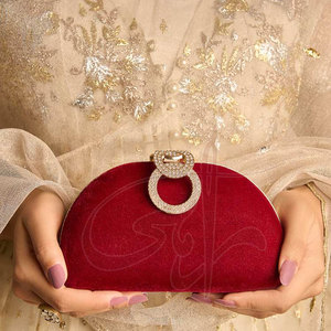 Pochette de Soirée Femme Personnalisable de Haute Qualité avec Broderie Perles et Strass, Fermeture Magnétique, En Stock - Product Image 2