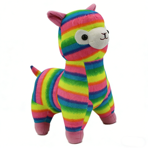 Peluche de alpaca arcoíris, peluche de llama a rayas, juguete de llama arcoíris colorido, peluche de alpaca, muñeco de animal arcoíris - Product Image 3