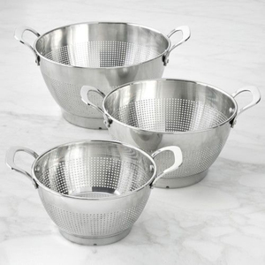 Premium Quality Stainless Steel <b>Colander</b> With Base And Handles Kitchen <b>Strainer</b> For Draining Pasta Vegetables & Fruits Low Price - Product Image 2