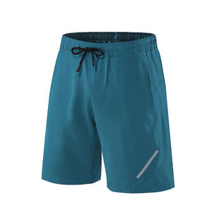 Shorts Bermuda Homme Bleu Uni Séchage Rapide Taille Élastique Décontracté en Polyester Tissé Taille Mi-Haute avec Poches - Product Image 3