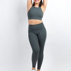Ensemble de yoga pour femmes, vêtements de sport, leggings de fitness, soutien-gorge de sport, survêtement, tenue de yoga active, SpandexNylon, séchage rapide - Product Image 2