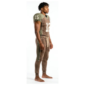 Maillot de football sans manches marron pour homme avec numéro 12, col en V, design sportif respirant, ensemble pantalon long, tenue d'été - Product Image 3