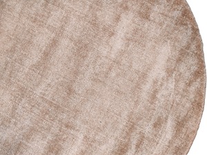 Alfombra Redonda de Bambú y Seda Tejida a Mano – Beige Champán, Decoración Minimalista - Product Image 4