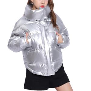 Women Winter Hooded Eco-Friendly Breathable Cotton Padded Glossy Waterproof Pink Puffer Parka Outerwear puffer <b>jackets</b> for Men - Product Image 5