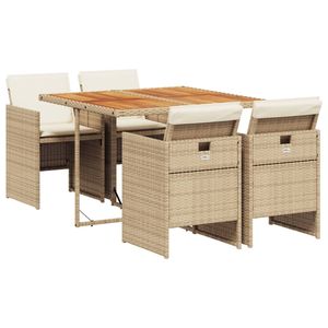 Juego de 4 Muebles de Jardín para Comedor en Color Beige y Marrón - Product Image 2