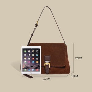 Bolso Tote de Cuero Genuino para Mujer, Bolso de Gamuza de Gran Capacidad, Bolso de Hombro Cruzado de Piel Vacuna con Cremallera, de Alta Calidad - Product Image 3
