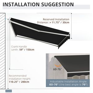Toldo Retráctil Eléctrico de 10 Pies x 8 Pies con Protección UV, Manivela Manual y Control Remoto para Terraza, Protección Solar - Product Image 6