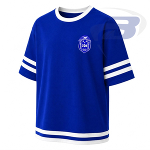 Zeta Phi Beta Sorority Men's Ringer Blue Short Sleeve T-Shirt With <b>White</b> Trim and Greek Letters ZPB Casual Women's Cotton <b>TShirt</b> - Product Image 2